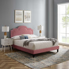 Modway - Aviana Performance Velvet Lit King, Rose poussiéreuse-Velours de performance résistant aux taches