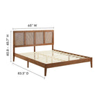 Modway - Sirocco Rotin et bois Lit plateforme Queen, Noyer-10