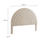 Modway - Solana Arqué Performance Velvet Tête de lit complète, Amande-6