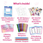 Skillmatics - Mon Kit d'Écriture Licornes-Choisis un sujet ou sélectionne une idée d'écriture pour commencer. Illustre ton histoire avec des dessins et des autocollants. N'oublie pas de remplir la section « À propos de l'auteur » !