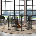 PawHut - Parc à chiens robuste 6 panneaux pour chiens petits et moyens-Sept piquets de sol ancrent solidement toute configuration