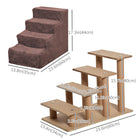PawHut - Escalier pour animaux à 4 marches, escalier pour chat, pour grimper sur le lit - brun-Convient aux chats de 10lbs (4,5kg) 