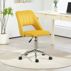 Vinsetto - Chaise d’ordinateur pivotante sans accoudoirs - jaune-Tissu à effet velours, doux et chic