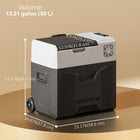 Outsunny - Réfrigérateur de voiture 50 litres pour camping, voyage, pique-nique, jusqu’à -20℃, gris-Prend en charge l'alimentation 12V, 24V, 110-240V pour une utilisation en voiture ou à la maison  