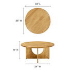 Modway - Rivian Ronde 34 » Table basse - Chêne-Bois massif de manguier