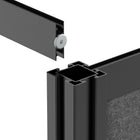 Luxor - Mur modulaire 70 x 70 - Cadre noir segmenté, fenêtre givrée, PET gris frais-Aide à définir les zones sans murs permanents
