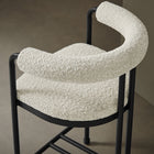 Modway - Turin Dos courbé Boucle et métal Tabouret de comptoir - Black Pearl-Glissières de plancher ajustables non marquées