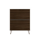 Manhattan Comfort - Rockefeller ensemble de commode de chambre à coucher de style milieu du siècle moderne 3 pièces - brun-Garantie limitée du fabricant de 30 jours
