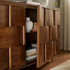 Modway - Foundry Design tissé Armoire de rangement buffet - 71 po - Noyer-Trous de gestion des câbles