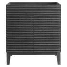 Modway - Render 30" Armoire de toilette de salle de bain (lavabo non inclus) - Charbon de bois-Style moderne du milieu du siècle