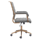 Zuo - Auction Chaise de bureau - Gris-Garantie limitée de 3 ans