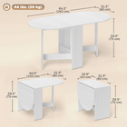 HOMCOM - Table à manger ovale pliante gain de place à abattant pour 4 à 6 personnes - blanc vieilli-Le design subtil à texture bois ajoute une beauté naturelle à votre espace intérieur 