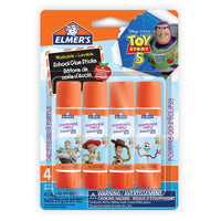 Elmer’s - Bâtons de colle d'ecole lavable, Toy Story 5, 6 g, 4 unités-Transformez les tâches ordinaires en aventures ludiques avec les bâtons de colle représentant les personnages du film Histoire de jouets 5