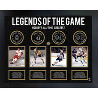 Legends of Hockey: Howe Orr Gretzky and Lemieux - collage - Impression encadree - 36" x 28"-Qualité supérieure - print framed