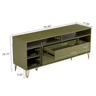 Manhattan Comfort - Meuble TV moderne DUMBO 62,99 po - Vert olive-Comprend 2 tiroirs à extension totale et 6 étagères