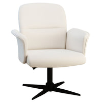 Homy Casa - Chaise de conférence pivotante pour bureau, Tissu beige-Coussin d’assise épais pour une détente totale du corps