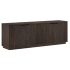 Hudson&Canal - Meuble TV Mansfield pour téléviseurs jusqu'à 78" - Alder Brown-Comprend quatre portes avec armoires fermées et 4 étagères pour un grand espace de rangement