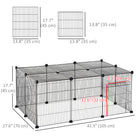 PawHut - Parc pour cochons d’Inde et lapins 16 panneaux avec porte - taille de chaque panneau 14 po x 18 po-Les connecteurs multi-angles facilitent l’assemblage et le démontage de l’enclos, sans tracas 