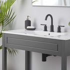 Modway - Altura 36" Vanette de salle de bain - Gris blanc-Trous centraux de 8 pouces