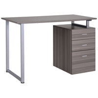 HOMCOM - Bureau d'ordinateur avec tiroirs réversibles multifonctions - 47,2 po L x 23,6 po l x 29,9 po H - marron-Le classeur peut être assemblé du côté gauche ou droit, ou même à l’extérieur du bureau. 4 façons d’installer ce bureau pour répondre à vos différents besoins