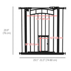 PawHut - Barrière pour Chien à Montage par Pression Fermeture Automatique pour L 29"-31,5" - Noir-S'ouvre dans les deux sens ou dans un sens spécifique, l'utilisateur peut définir la direction d'ouverture