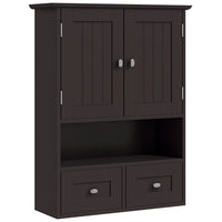 kleankin - Armoire murale de salle de bain avec étagère et tiroirs - brun-Conception murale permettant de gagner de la place
