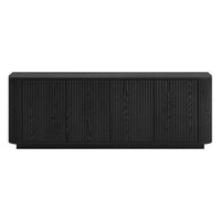 Hudson&Canal - Meuble TV Canton pour téléviseurs jusqu'à 75" - Grain noir-Une conception de transition peut accueillir des téléviseurs jusqu'à 75 pouces pour votre espace de divertissement