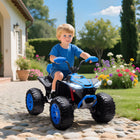 Qaba - Voiture électrique 24V à 2 places pour enfants avec roues à suspension - bleu-Batterie 24V 7Ah et doubles moteurs offrant jusqu’à 70 minutes de jeu 