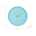 Monarch Specialties - 9109 Horloge Murale Rond de 12"- Visage Bleu/Cadre Bleu-Conçu avec un affichage numérique facile à lire sous une surface en verre pour voir l'heure d'un seul coup d'Sil