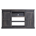 Manhattan Comfort - Meuble TV traditionnel Myrtle 60 po - Marron foncé-Meuble TV indépendant de style grange traditionnelle pour salon et chambre