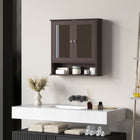 Kleankin - Armoire à pharmacie murale avec miroir - espresso-Étagère réglable à l'intérieur de l'armoire pour des objets de différentes tailles 