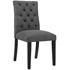 Modway - Duchess Bouton touffé Tissu Chaise à manger - Gris-Chaise de salle à manger à touffes boutonnées
