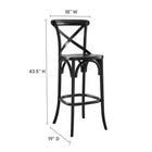 Modway - Gear Tabouret de bar - Noir-Construction en bois d’orme