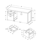 Monarch Specialties - 7144 Bureau 60 po L - Blanc/Metal Argent-Avec un plateau facile à nettoyer pour garder votre espace de travail impeccable, ce bureau au design durable et à la mode est assorti d'une garantie limitée de 5 ans contre les défauts.