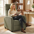 HOMCOM - Fauteuil inclinable push back avec assise rembourrée pour home cinéma - vert foncé-Idéal pour des activités telles que la lecture, regarder la télévision ou faire la sieste 