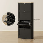 HOMCOM - Armoire à chaussures avec 4 tiroirs basculants et étagères réglables - noir-Le style moderne s'harmonise avec tous les décors 