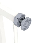 PawHut - Barrière pour animaux de compagnie de 74 à 81 cm de large avec porte, barrière pour chien d'intérieur pour escaliers - Blanche-Idéal pour garder les animaux dans une zone désignée
