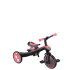 Globber - Tricycle Explorer – Rose Corail-Poignée parentale réglable avec 2 hauteurs (92 cm, 96 cm du sol) et poignée en TPR pour une prise en main confortable. Le système de direction intégré et le système de roue libre avant permettent aux parents d’aider et de guider les tout-petits dans l’apprentissage de la direction
