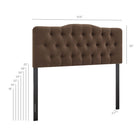 Modway - Annabel Mélange de lin premium Tête de lit Queen, Cacao-Touffage en losange