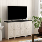 HOMCOM - Buffet style ferme 47,2 po L - grain de bois blanc-La surface lisse en panneau de particules facilite le nettoyage des éclaboussures 