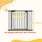 PawHut - Barrière pour bébé 30 po-41 po, barrière pour animaux avec 2 kits d’extension, fermeture automatique - noir-Mécanisme à double verrouillage empêchant l'accès aux tout-petits et aux animaux curieux 