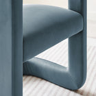 Modway - Winslow Tonneau Performance Velvet Chaise à manger - Cadet Blue-Entièrement assemblé