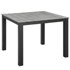 Modway - Maine 40 po Terrasse extérieure Table à manger, Brun Gris-Table à manger extérieure moderne