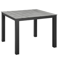 Modway - Maine 40 po Terrasse extérieure Table à manger, Brun Gris-Table à manger extérieure moderne