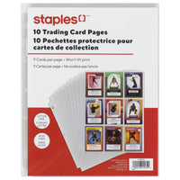 Staples - Pages transparentes pour cartes à collectionner - Lot de 10-Pages de cartes à collectionner