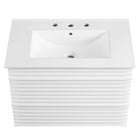 Modway - Render Fixation murale de 30" Vanette de salle de bain - Blanc blanc-Bassin d’évier en céramique
