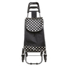 BIOS Living - Chariot Roulant avec 3 roues - Noir avec pois blancs-Poche de rangement avec fermeture à glissière