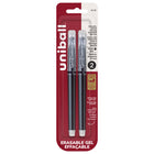 uni-ball − Stylos rétractables à gel effaçable − 0,7 mm − noir − paquet de 2-Stylos gel