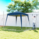 Outsunny - Tente auvent d'extérieur pliante 8 pi l x 8 pi L avec sac - Bleu-Structure en métal robuste assurant solidité et stabilité