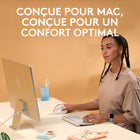 Logitech - Lift pour Mac Souris Ergonomique Verticale sans Fil - Bluetooth - Blanc-Optimisée pour macOS, compatible avec iPadOS : Connectez à cette souris multi-dispositifs Logitech jusqu'à 3 périphériques via Bluetooth Low Energy (BLE), et passez de l'un à l’autre